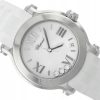CHOPARD HAPPY SPORT STEEL 3 DIAMONDS WHITE RUBBER STRAP REF. 278475-3016