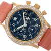 BREGUET TYPE XX AERONAVALE CHRONOGRAPH ROSE GOLD 18K DIAMOND BEZEL BLUE DIAL REF. 3800
