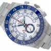 ROLEX YACHT-MASTER II STEEL BLUE HANDS WHITE DIAL REF. 116680 FULL SET