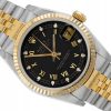 ROLEX DATEJUST 31 JUBILEE STEEL/YELLOW GOLD 18K BLACK ROMAN DIAMOND DIAL REF. 68273 FULL SET