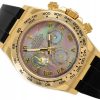 ROLEX DAYTONA YELLOW GOLD 18K TAHITI MOP ROMAN DIAL RUBBER STRAP REF. 116518 FULL SET