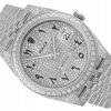 ROLEX DATEJUST 41 STEEL ICED OUT ARABIC DIAMOND DIAL REF. 126300 FULL SET