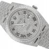 ROLEX DATEJUST 41 STEEL ICED OUT ROMAN DIAMOND DIAL REF. 126300 FULL SET