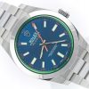 ROLEX MILGAUSS STEEL GREEN GLASS BLUE DIAL REF. 116400GV FULL SET