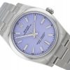 ROLEX OYSTER PERPETUAL 34 STEEL LAVENDER DIAL REF. 124200 FULL SET UNWORN