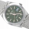 ROLEX DATEJUST 41 JUBILEE STEEL FLUTED GREEN MOTIF DIAL REF. 126300 FULL SET UNWORN