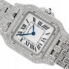 CARTIER PANTHERE MEDIUM ICED OUT DIAMONDS STEEL WHITE DIAL QUARTZ REF. WSPN0007 (4016)