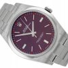 ROLEX OYSTER PERPETUAL 39 STEEL RED GRAPE DIAL REF. 114300
