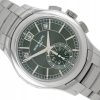 PATEK PHILIPPE ANNUAL CALENDAR CHRONOGRAPH STEEL OLIVE GREEN DIAL REF. 5905/1A-001 FULL SET