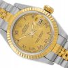 ROLEX LADY-DATEJUST 26 JUBILEE STEEL/YELLOW GOLD 18K GOLD ROMAN DIAL REF. 69173 FULL SET