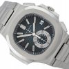 PATEK PHILIPPE NAUTILUS CHRONOGRAPH STEEL BLACK/BLUE DIAL REF. 5980/1 BOX+EXTRACT