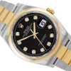 ROLEX DATEJUST 36 OYSTER STEEL/YELLOW GOLD 18K BLACK DIAMOND DIAL REF. 126203 FULL SET