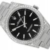 ROLEX OYSTER PERPETUAL 39 DIAMONDS STEEL BLACK DIAL REF. 114300