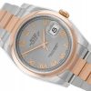 ROLEX DATEJUST 36 OYSTER STEEL/ROSE GOLD 18K GREY ROMAN DIAL REF. 116201 FULL SET