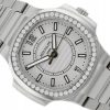 PATEK PHILIPPE NAUTILUS LADY DIAMONDS STEEL SILVER DIAL REF. 7008/1A-011 BOX+EXTRACT