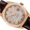 ROLEX SKY-DWELLER ROSE GOLD 18K CHAMPAGNE SUNDUST ROMAN DIAL REF. 326135 FULL SET