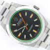 ROLEX MILGAUSS STEEL GREEN GLASS BLACK DIAL REF. 116400GV WITH BOX