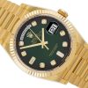 ROLEX DAY-DATE 36 PRESIDENT YELLOW GOLD 18K GREEN OMBRE DIAMOND DIAL REF. 128238 FULL SET UNWORN