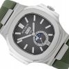 PATEK PHILIPPE NAUTILUS MOONPHASE STEEL BLACK/GREY DIAL GREEN RUBBER REF. 5726A-001 FULL SET