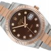 ROLEX DATEJUST 41 OYSTER STEEL/ROSE GOLD 18K CHOCOLATE BROWN DIAMOND DIAL REF. 126331 FULL SET