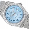ROLEX DATEJUST 41 OYSTER STEEL DIAMONDS ICE BLUE ARABIC DIAL REF. 126300 FULL SET