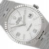 ROLEX LAND-DWELLER 40 FLAT JUBILEE STEEL/WHITE GOLD 18K WHITE HONEYCOMB MOTIF DIAL REF. 127334 FULL SET UNWORN