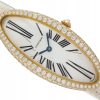 CARTIER BAIGNOIRE ALLONGEE DIAMONDS YELLOW GOLD 18K SILVER DIAL REF. 2672