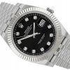 ROLEX DATEJUST 41 JUBILEE STEEL/WHITE GOLD 18K BLACK DIAMOND DIAL REF. 126334 FULL SET