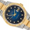 ROLEX DATEJUST TURN-O-GRAPH 36 OYSTER STEEL/YELLOW GOLD 18K BLUE OMBRE DIAMOND DIAL REF. 16263 WITH BOX