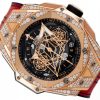 HUBLOT BIG BANG SANG BLEU II UNICO PAVE DIAMONDS ROSE GOLD 18K BLACK SKELETON DIAL REF. 418.OX.1108.RX.1604.MXM20 FULL SET