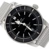BREITLING SUPEROCEAN HERITAGE II 46 B20 STEEL MESH BLACK DIAL REF. AB2020121B1S1 FULL SET